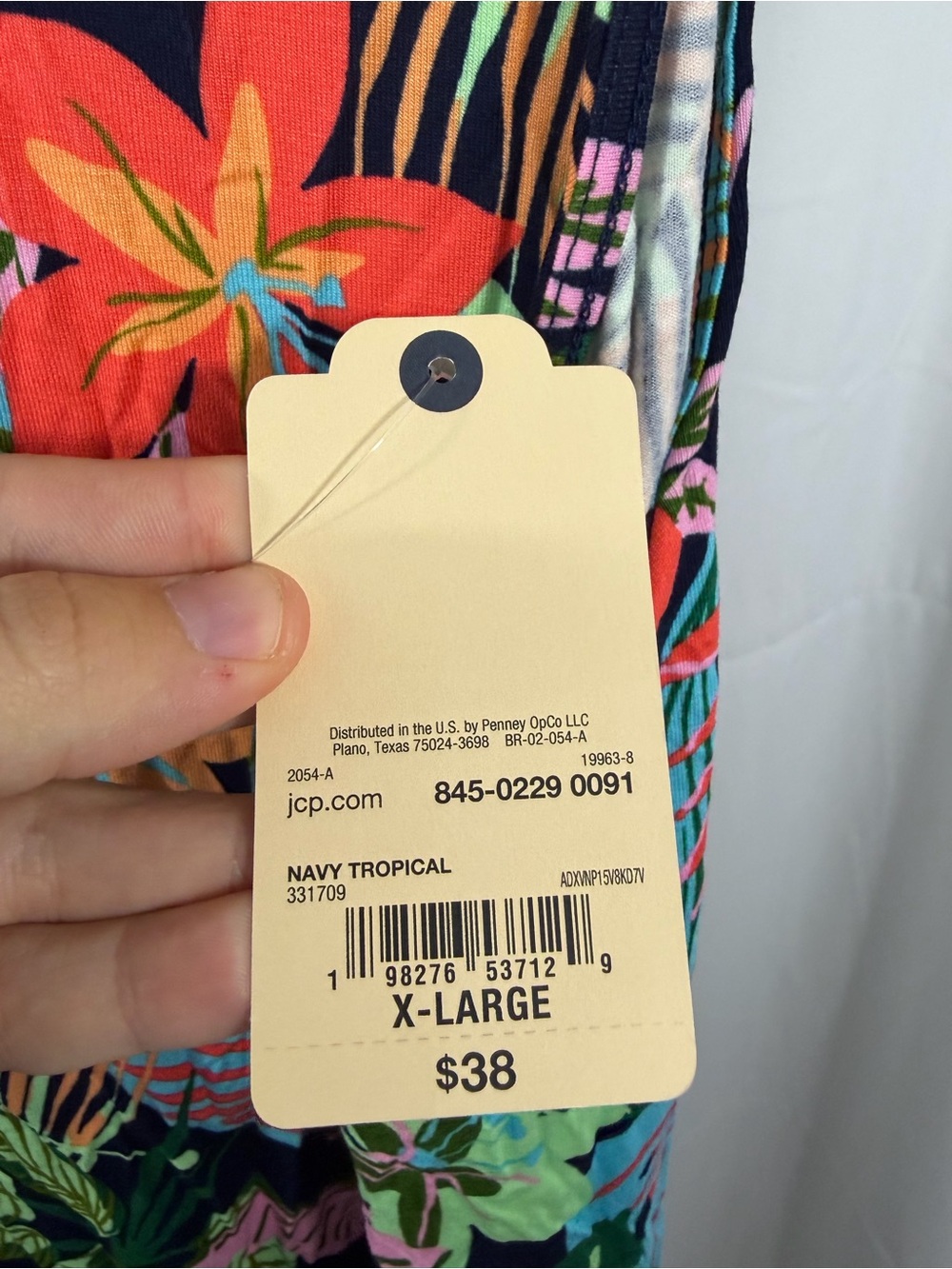 NWT St. John’s Bay Women’s Size XL Tropical Floral V-Neck Tank Dress - Picture 4 of 6